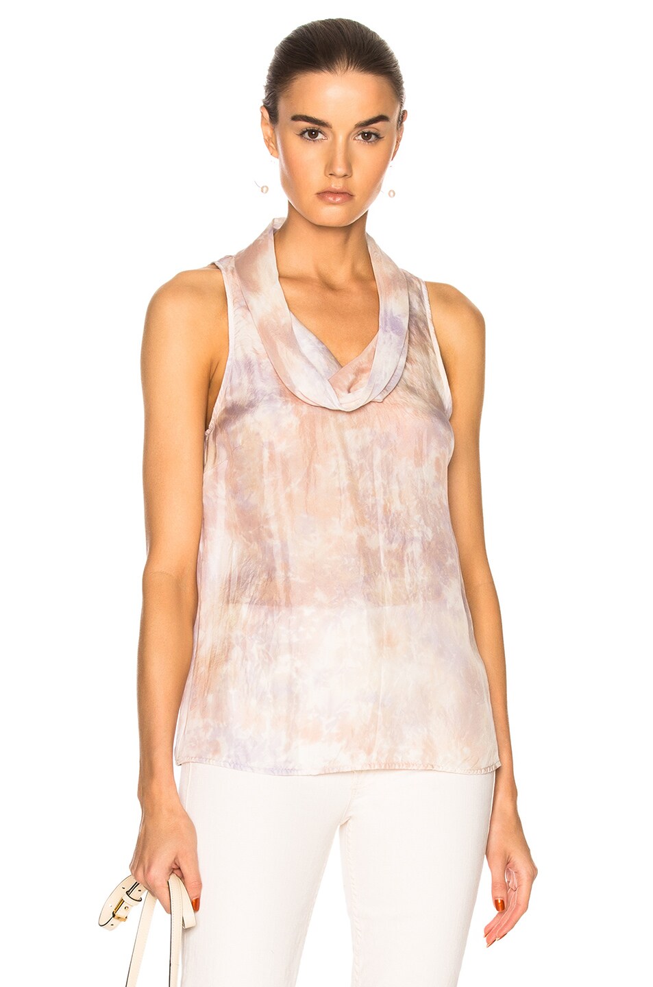 Image 1 of Raquel Allegra Sleeveless Cowl Top in Lavender Thistle