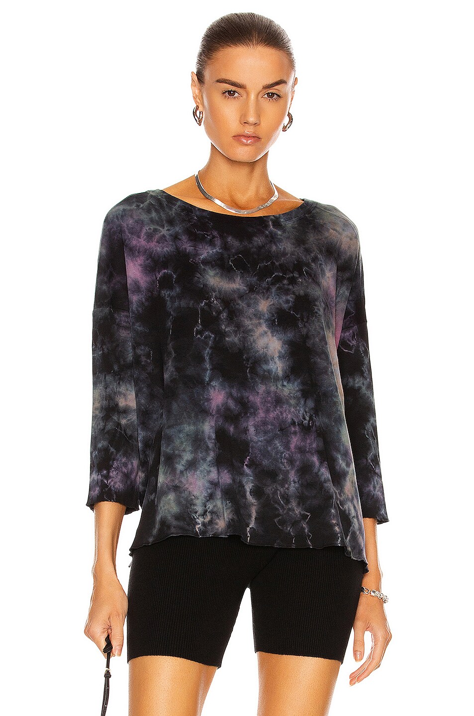 Image 1 of Raquel Allegra Cocoon Shirt in Nebula Tie Dye