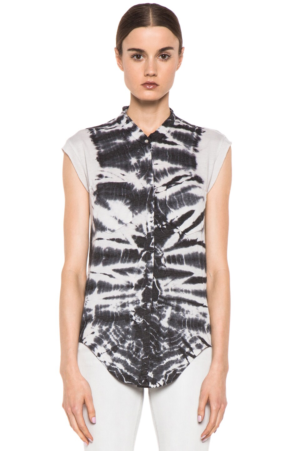 Raquel Allegra Sleeveless Patch Pocket Top in Fossil Dirty White | FWRD