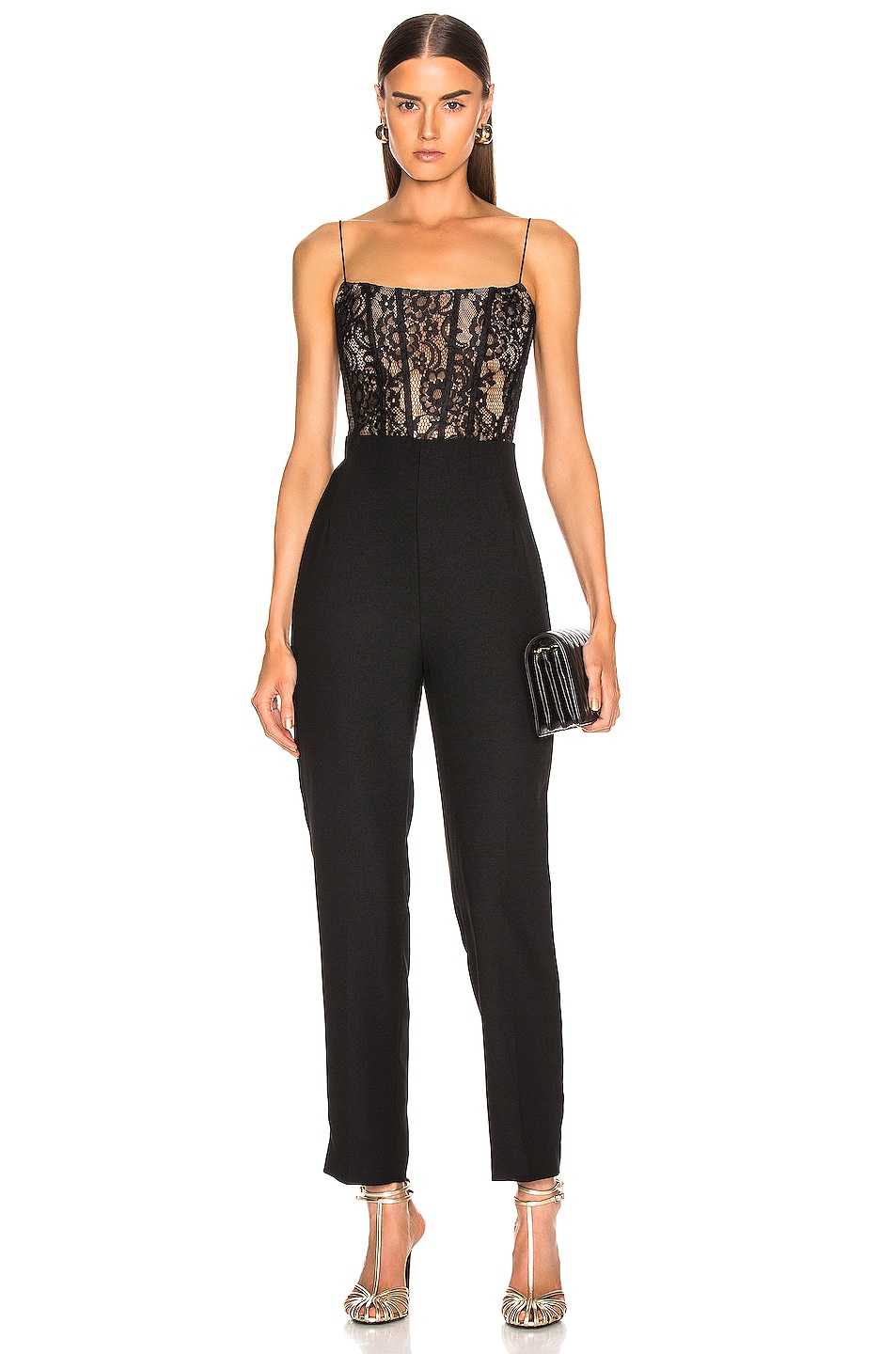 Image 1 of RASARIO Lace Jumpsuit in Black