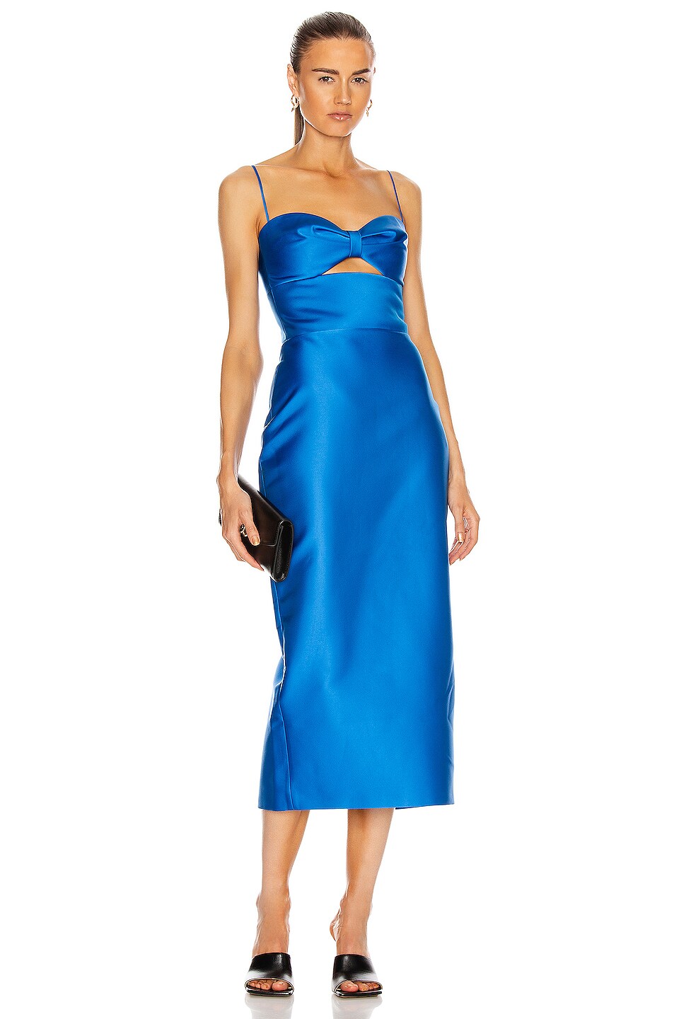 Image 1 of RASARIO Cutout Midi Dress in Blue