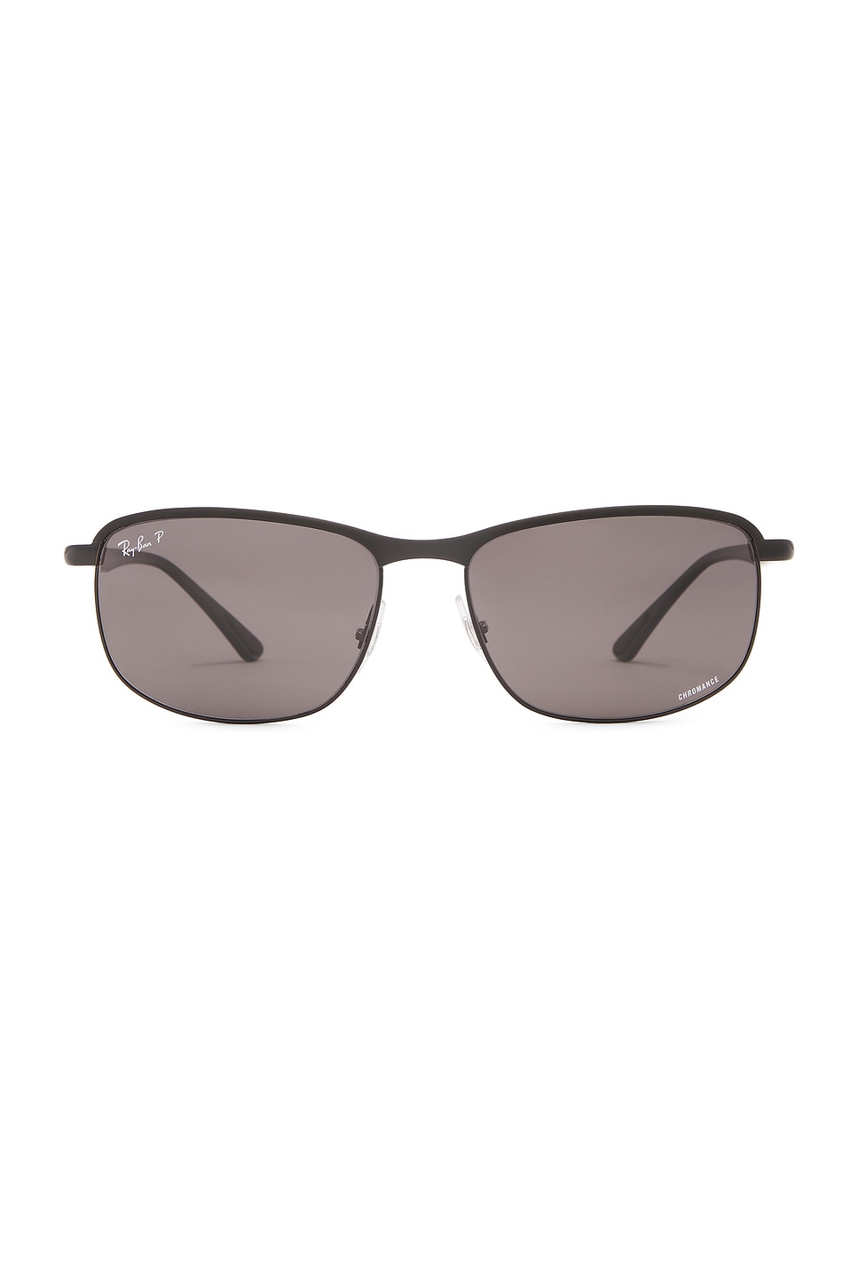 Ray Ban Chromance Rectangular Sunglasses In Black