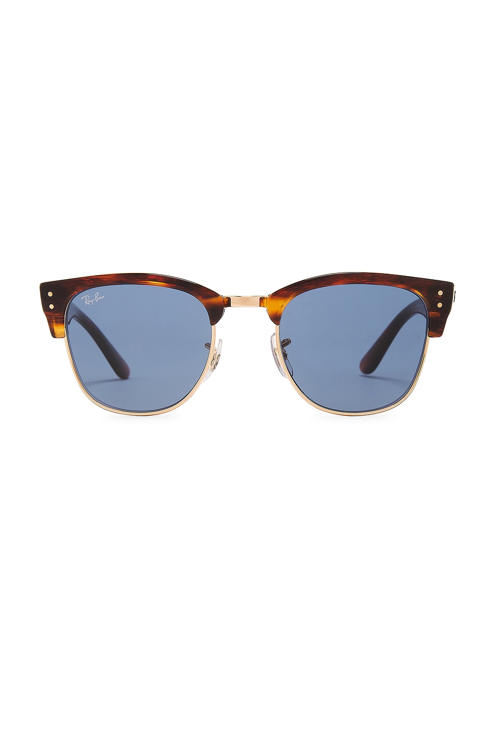 Shop Ray Ban Clubmaster Reverse Sunglasses In Brown Tortoise