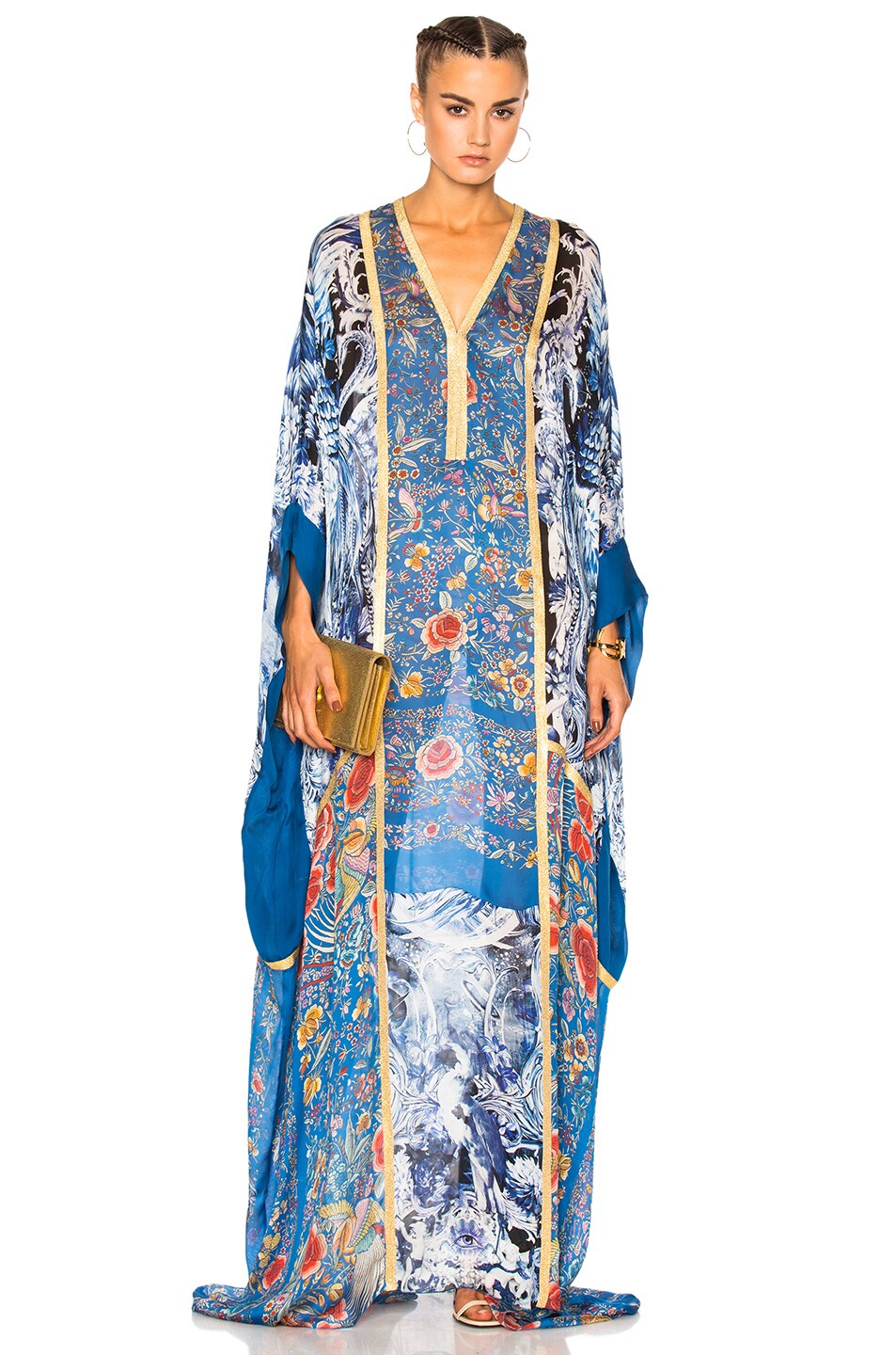 Image 1 of Roberto Cavalli Printed Woven Dress in Blue Multi