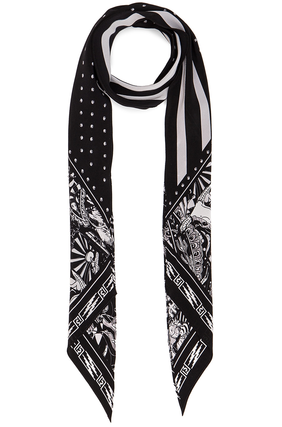 Image 1 of Rockins for FWRD Desert Paisley Classic Skinny Scarf in Black