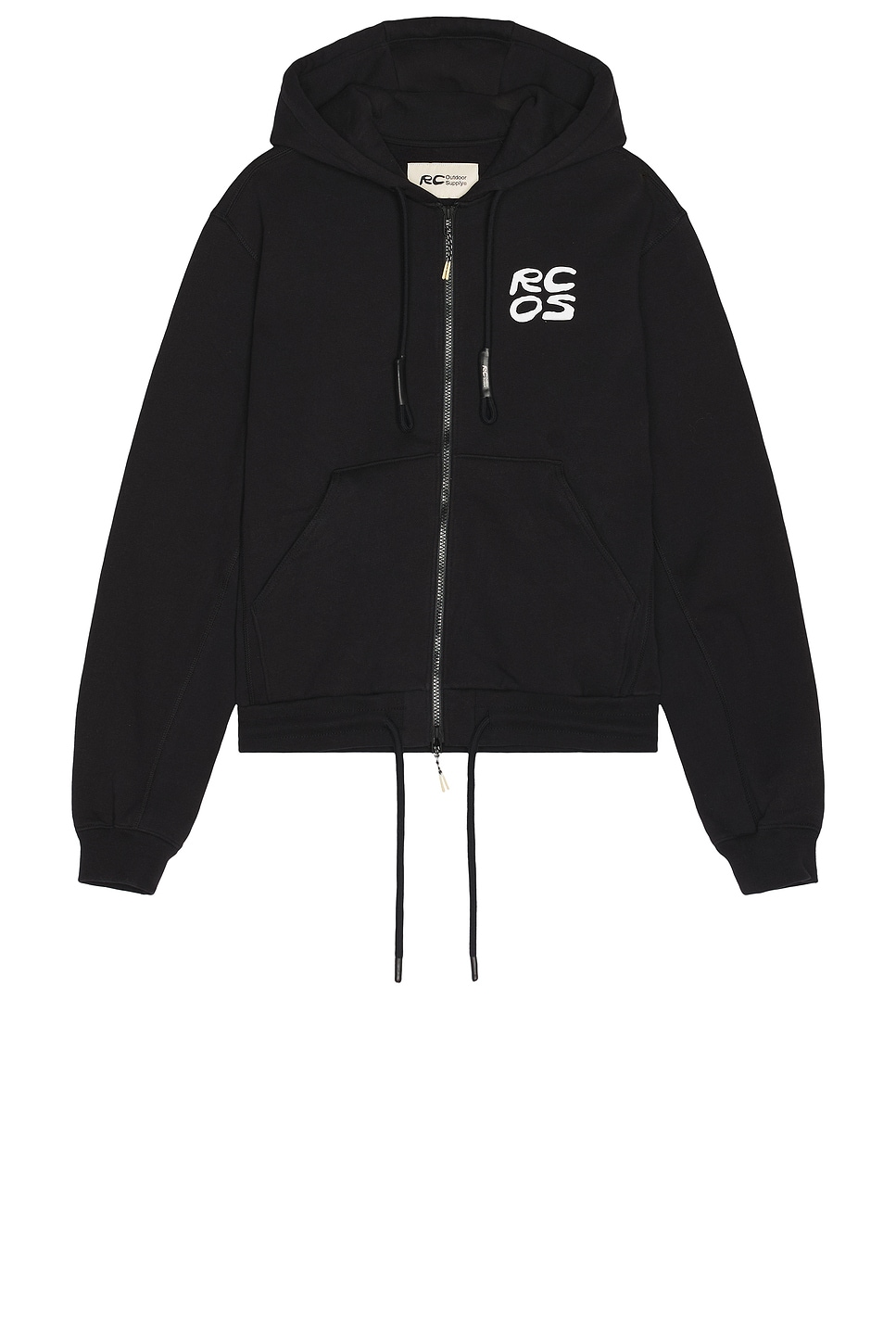 Shop Rc Outdoor Supply Stack Logo Zip Up Hoodie In Black