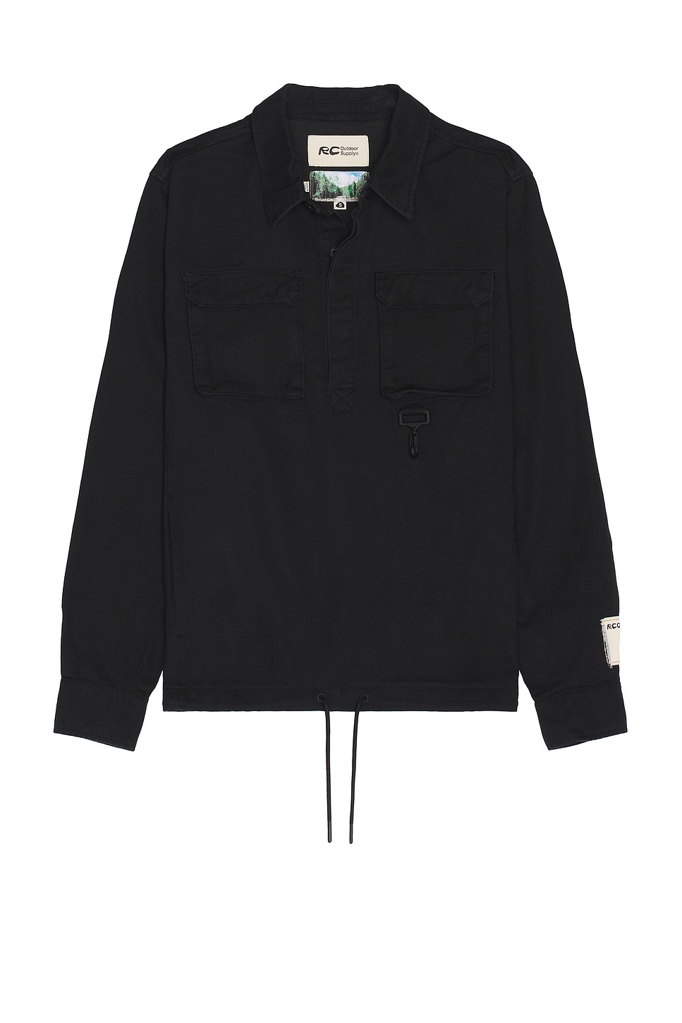 Shop Rc Outdoor Supply Cotton Cargo Pullover Shirt In Black