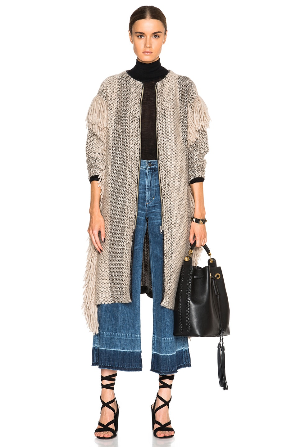 Image 1 of Rachel Comey Fringe Sweater in Taupe