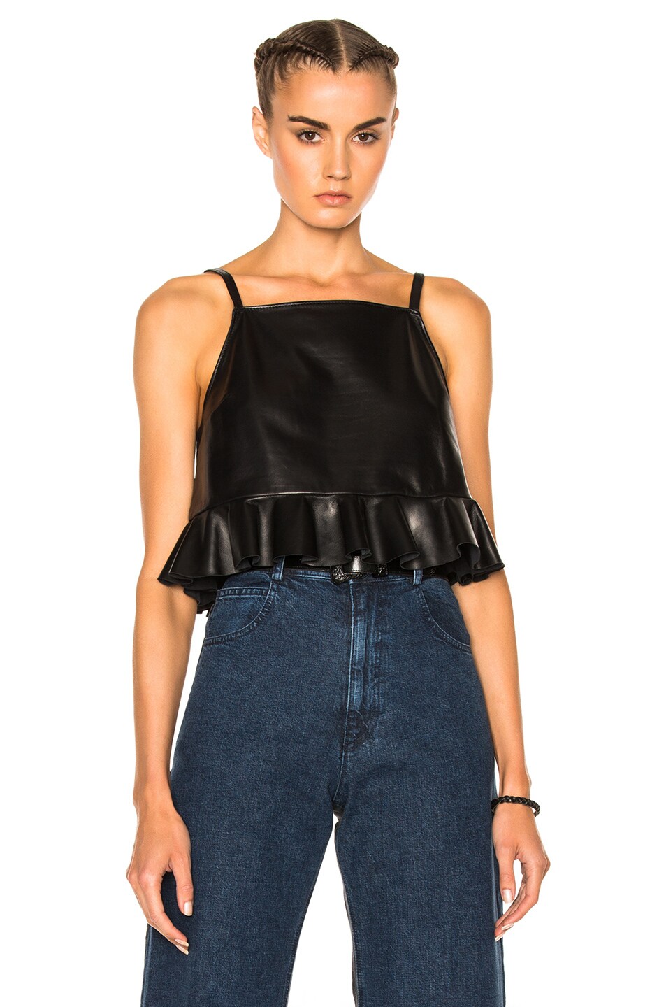Image 1 of Rachel Comey Plano Leather Top in Black