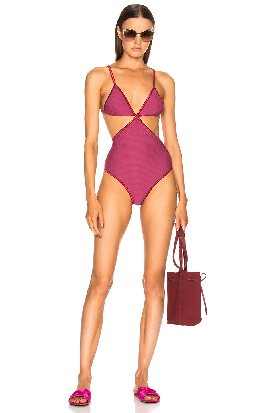 Image 1 of Rachel Comey Matriarch Swimsuit in Raspberry