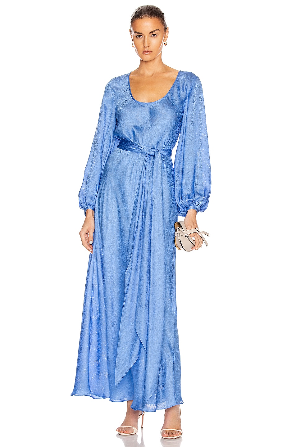 Image 1 of Rebecca De Ravenel Bias Dress in Periwinkle Blue