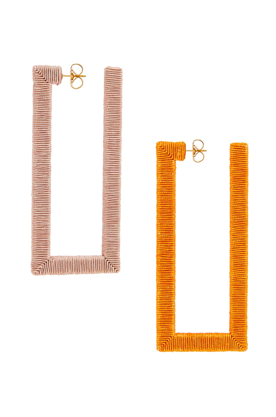 Rebecca De Ravenel Accessories REBECCA DE RAVENEL GEO HOOP EARRINGS IN ORANGE.