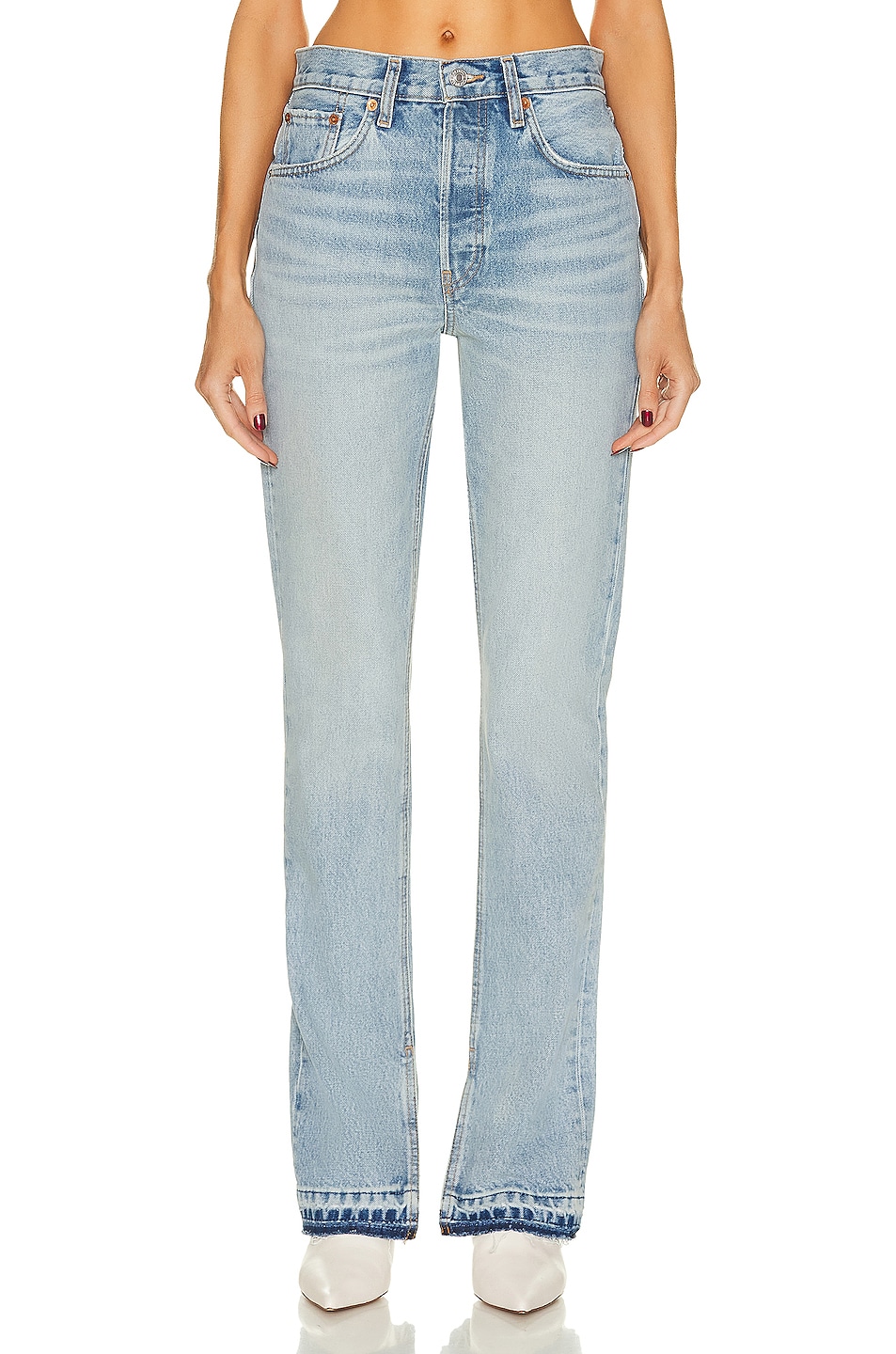 Image 1 of RE/DONE 70's High Rise Skinny Bootcut in Opal Indigo