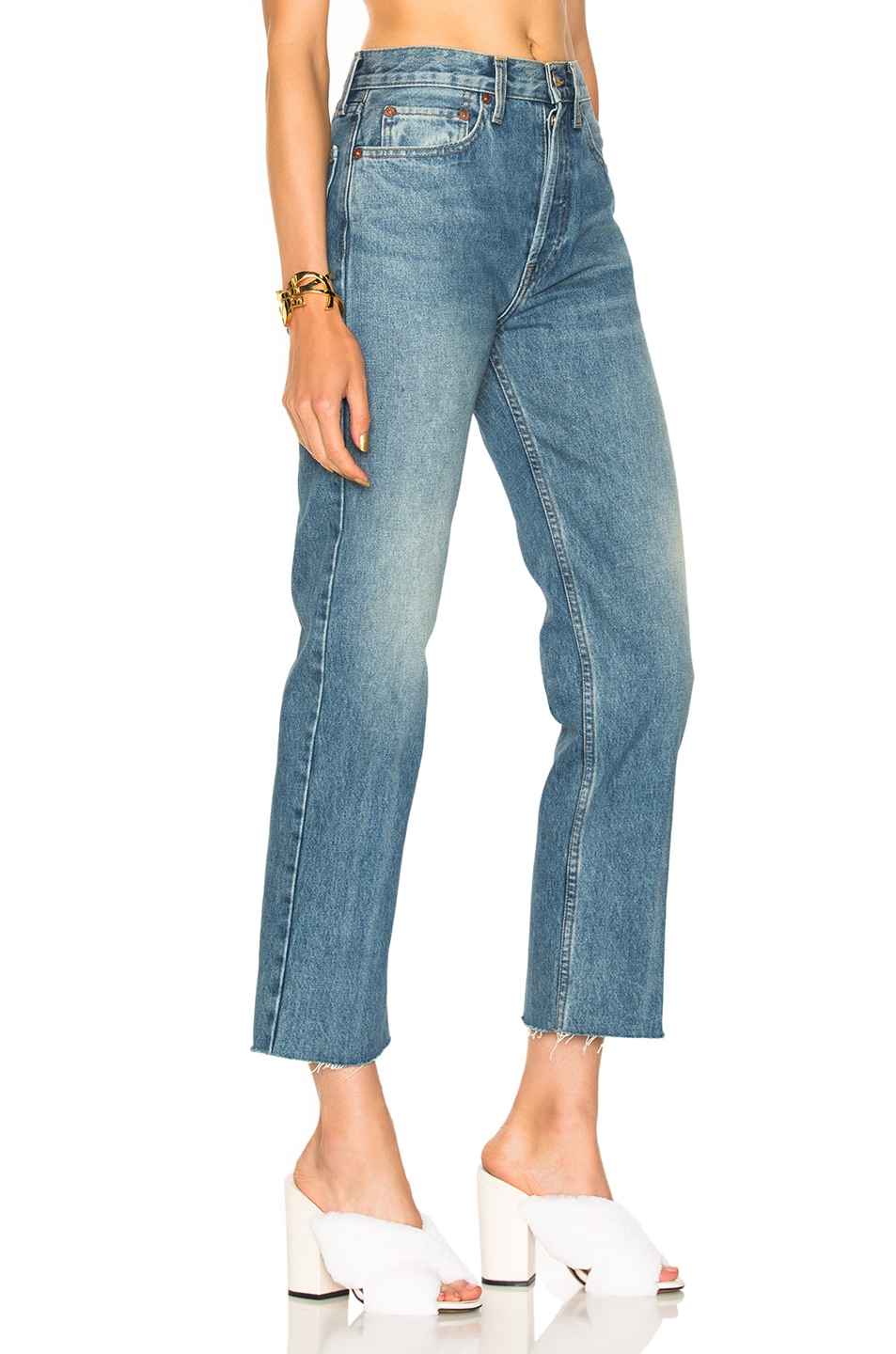RE/DONE Originals High-Rise Stove Pipe Straight-Leg Jeans in Blue ...