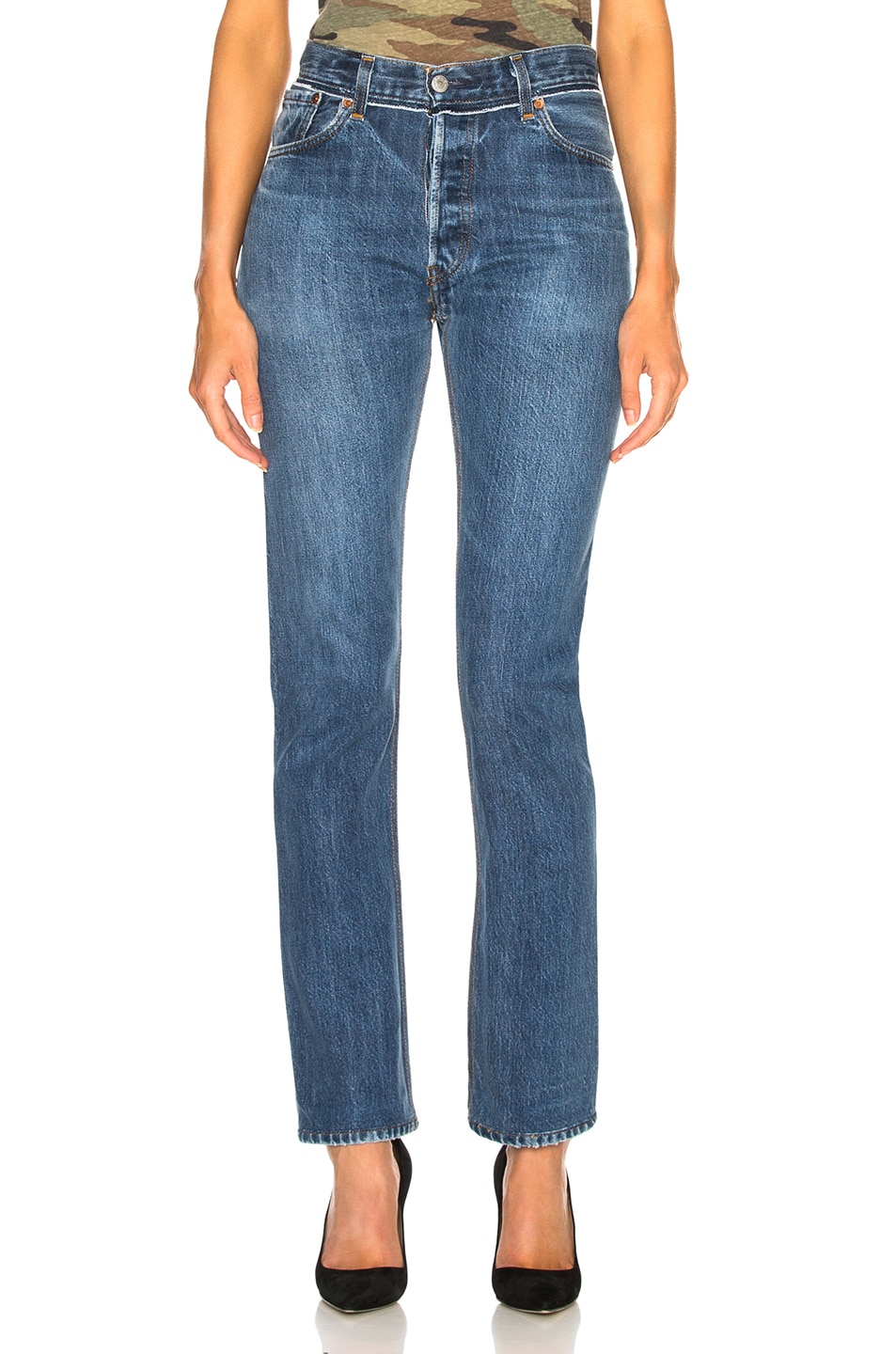 Image 1 of RE/DONE Reconstructed Pocket Straight Leg Levi's Jean in Indigo