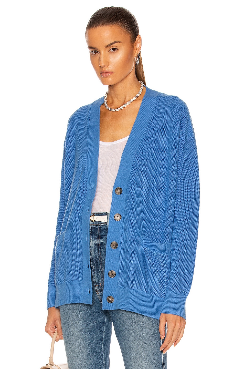Image 1 of RE/DONE 90's Oversized Cardigan in French Blue
