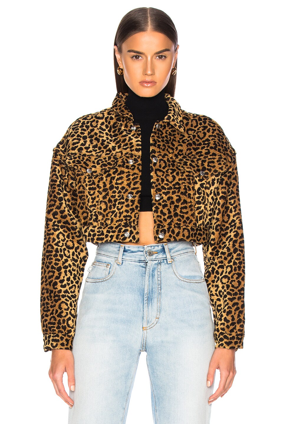 RE/DONE ORIGINALS Leopard Cropped Jacket in Leopard | FWRD