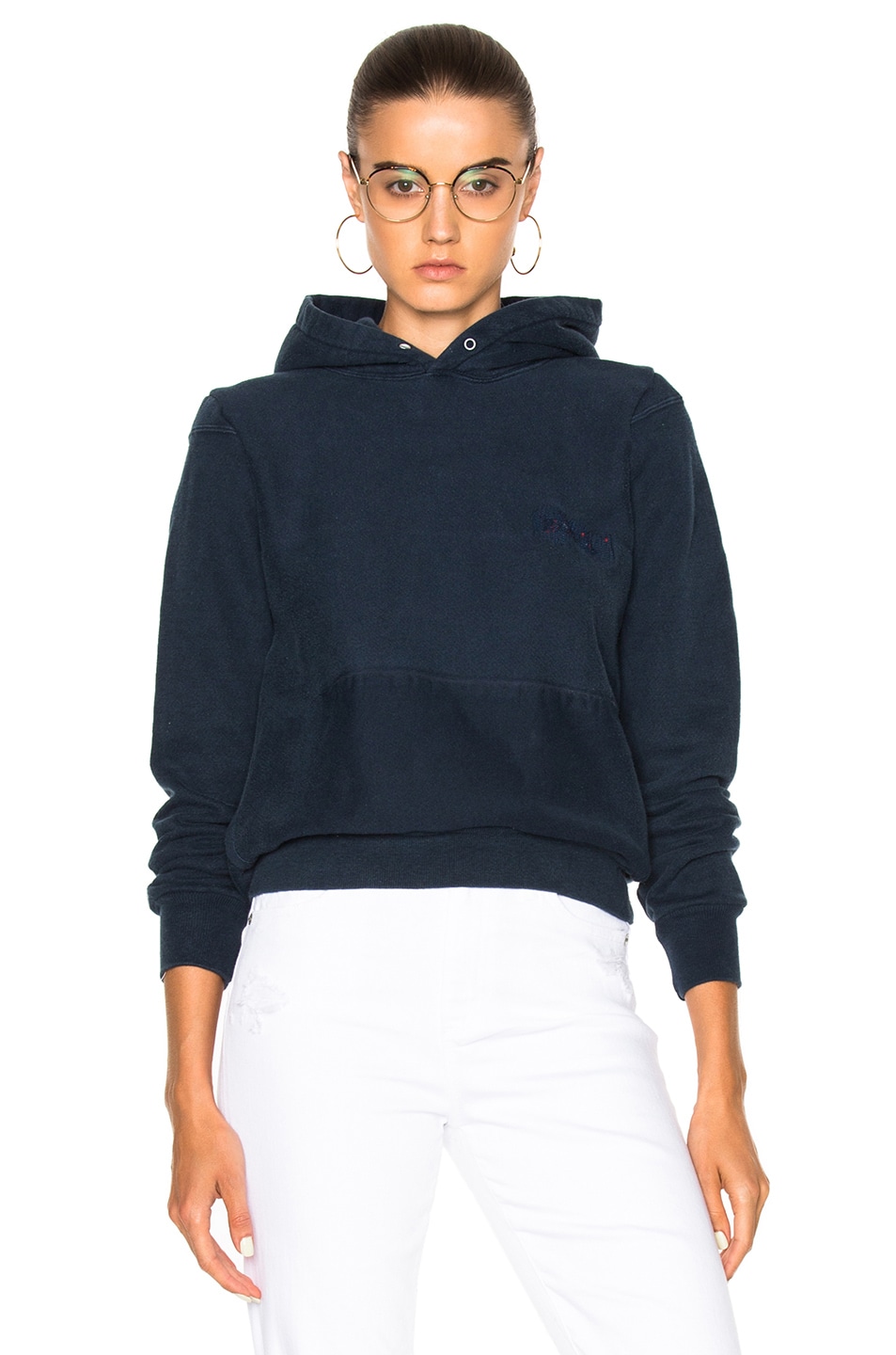 Image 1 of RE/DONE Standard Hooded Champion Sweatshirt in Navy