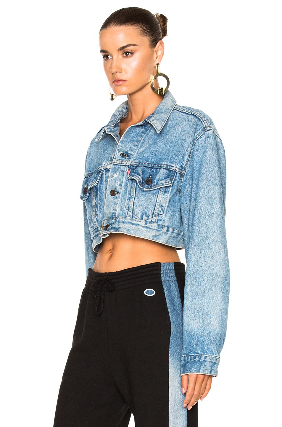 redone cropped denim jacket