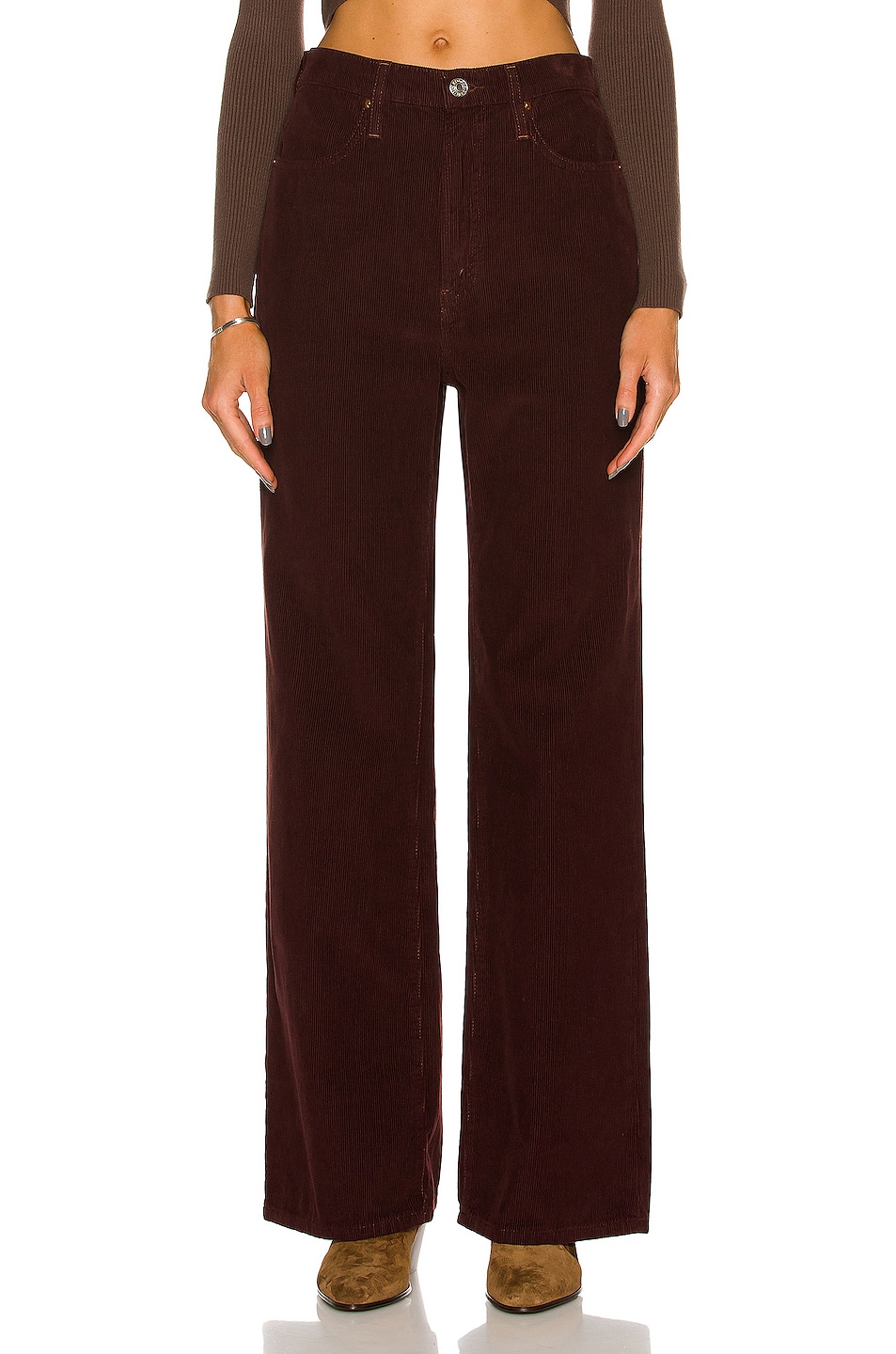 Image 1 of RE/DONE 70's Ultra High Rise Wide Leg in Washed Wine