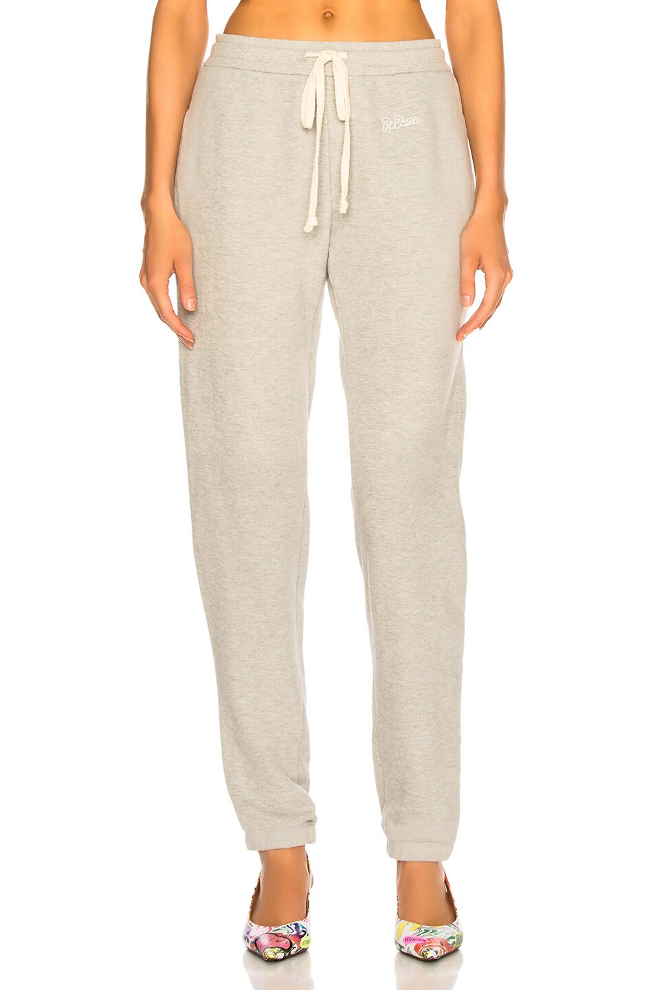 Image 1 of RE/DONE Sweatpant With Embroidery in Heather Grey