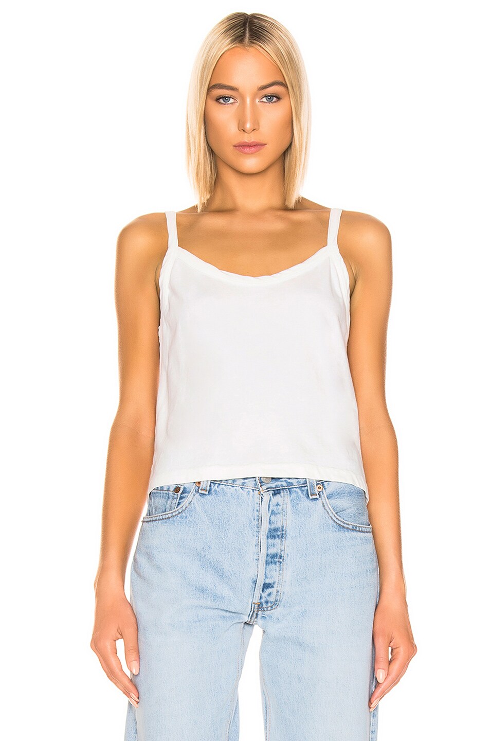 Image 1 of RE/DONE Jersey Tank Top in Vintage White