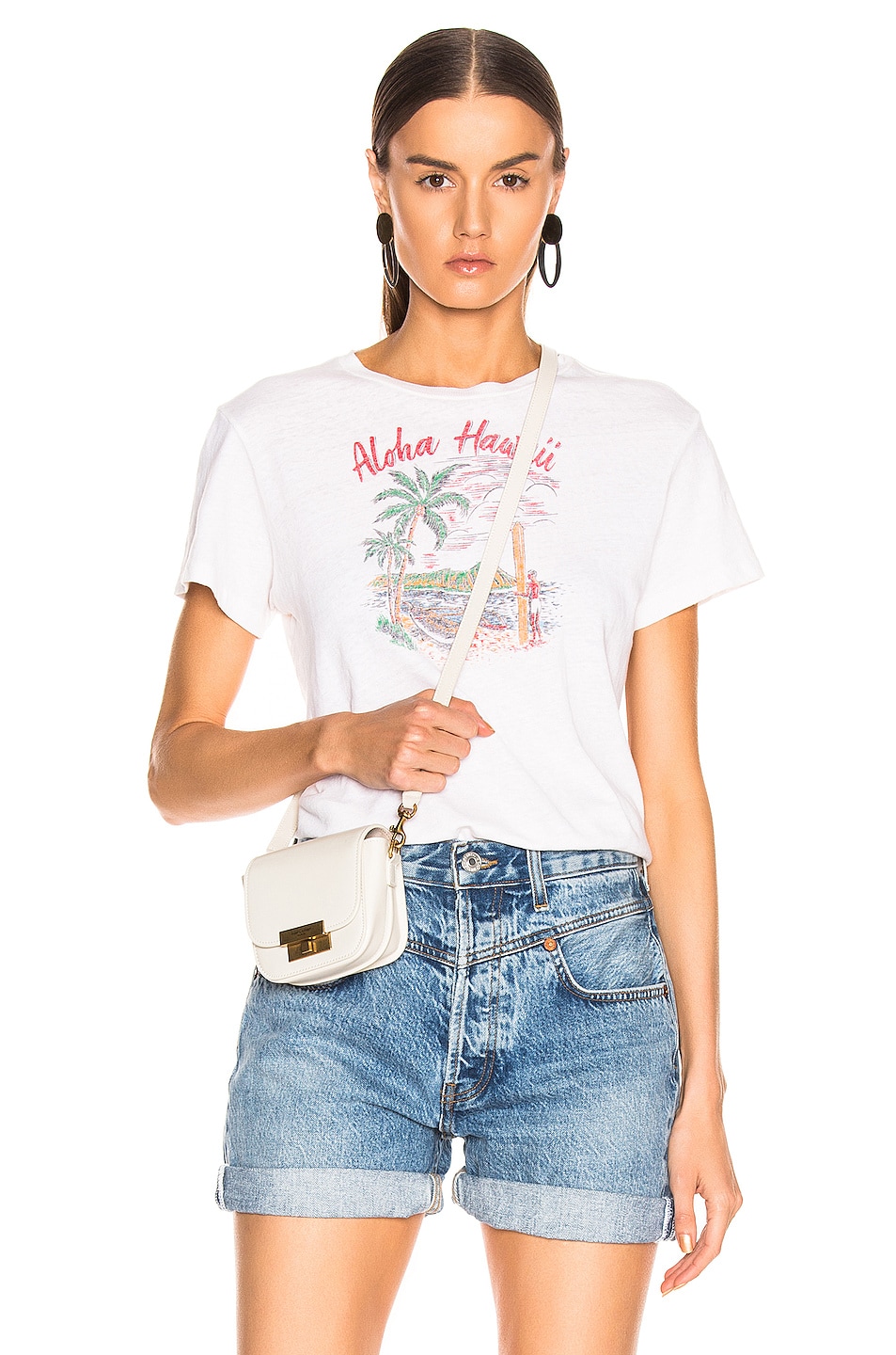 Image 1 of RE/DONE Aloha Classic Tee in Vintage White