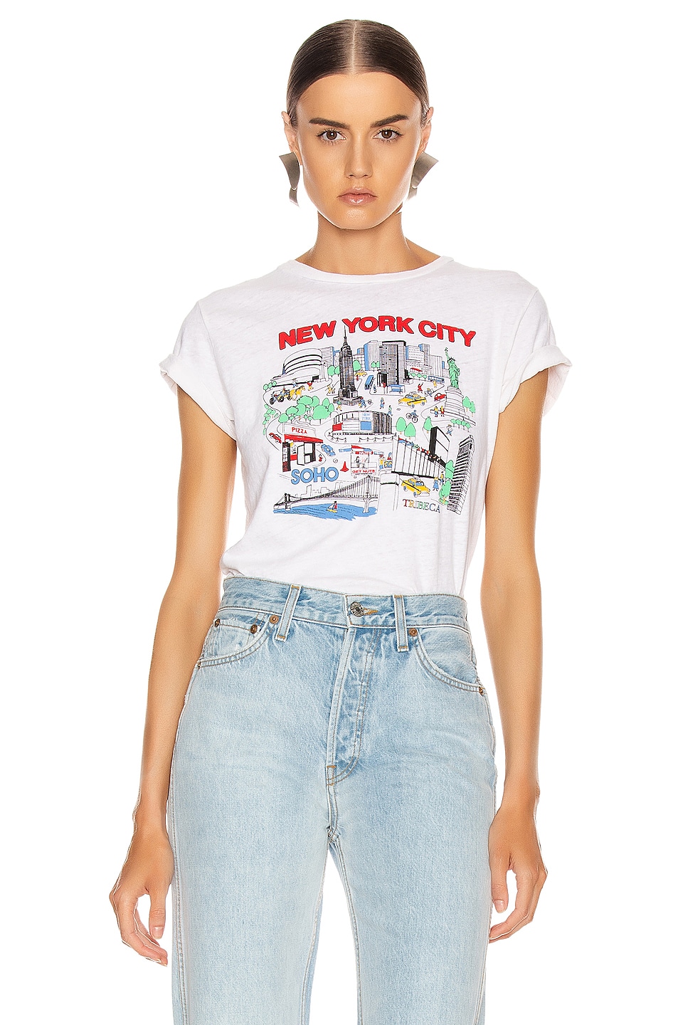 Image 1 of RE/DONE Classic Tee New York City in Vintage White