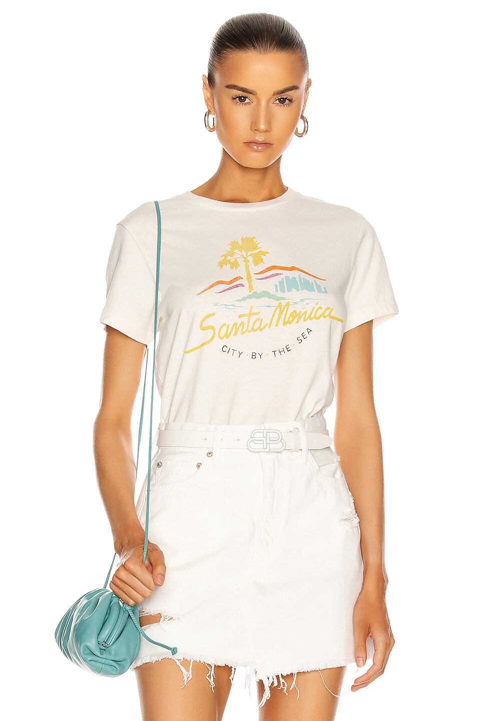 Image 1 of RE/DONE 70's Loose Tee City By The Sea in Vintage White