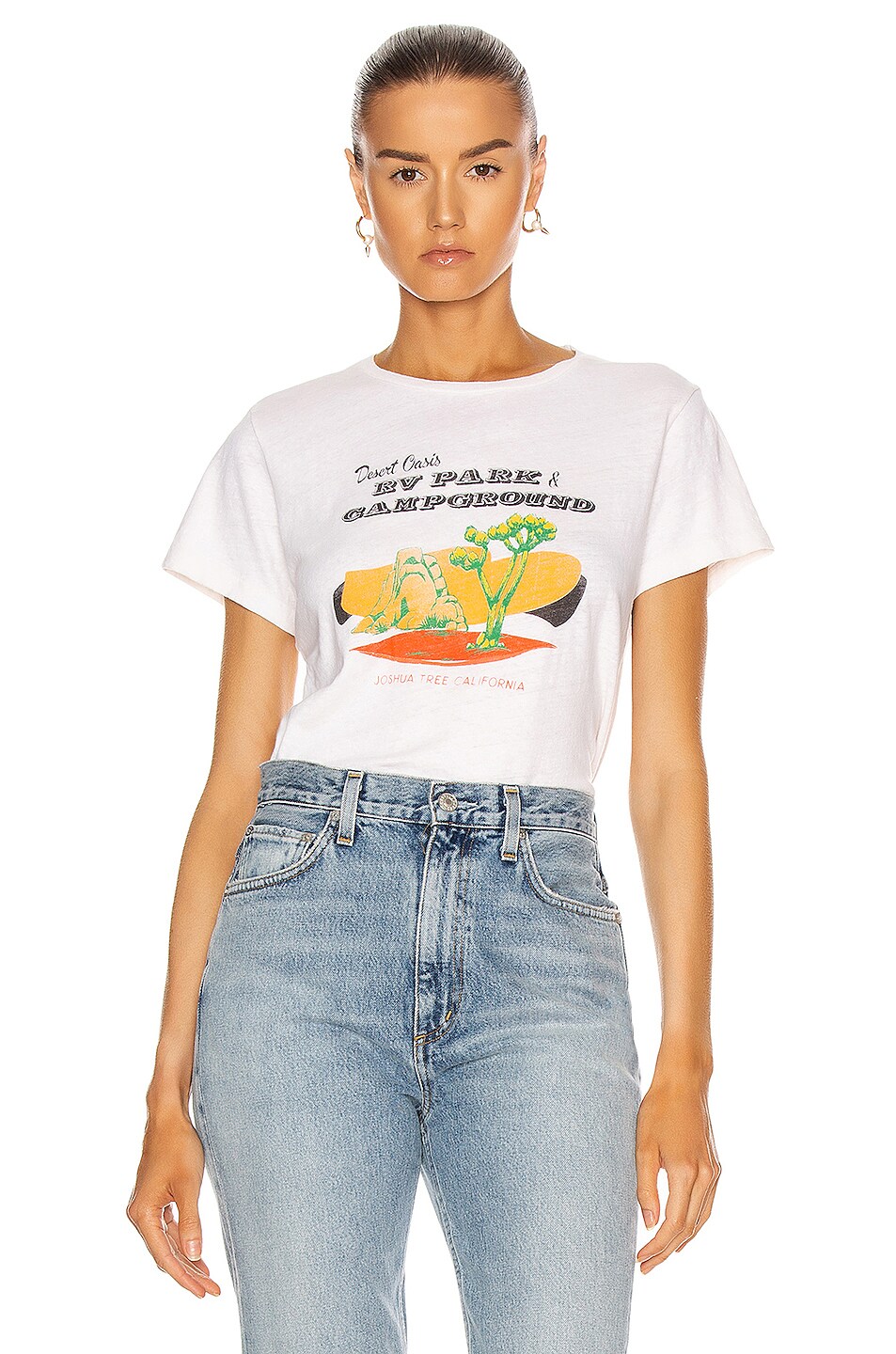 Image 1 of RE/DONE Classic Tee Desert Oasis in Vintage White