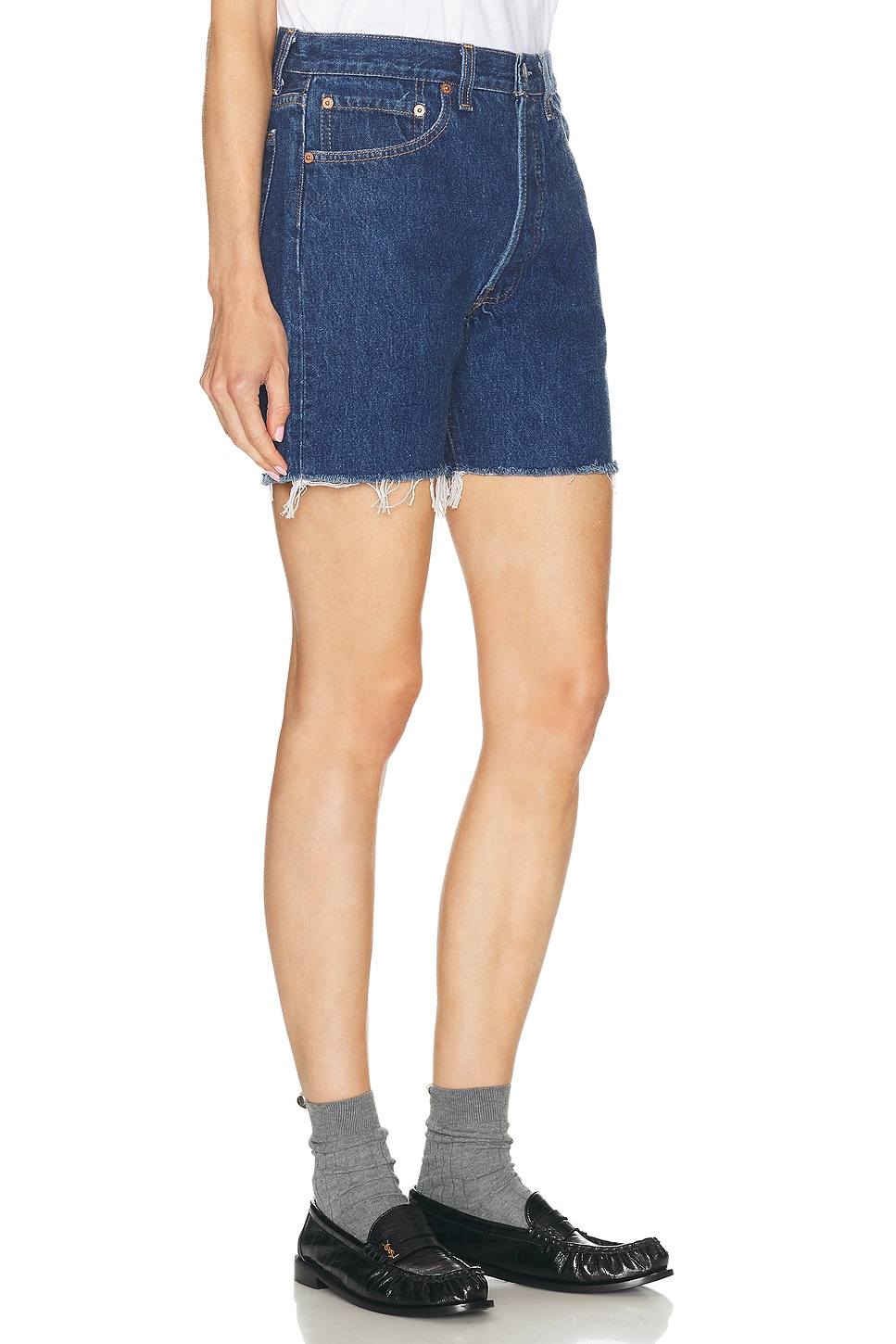 Re/done Re-done Shorts In Indigo