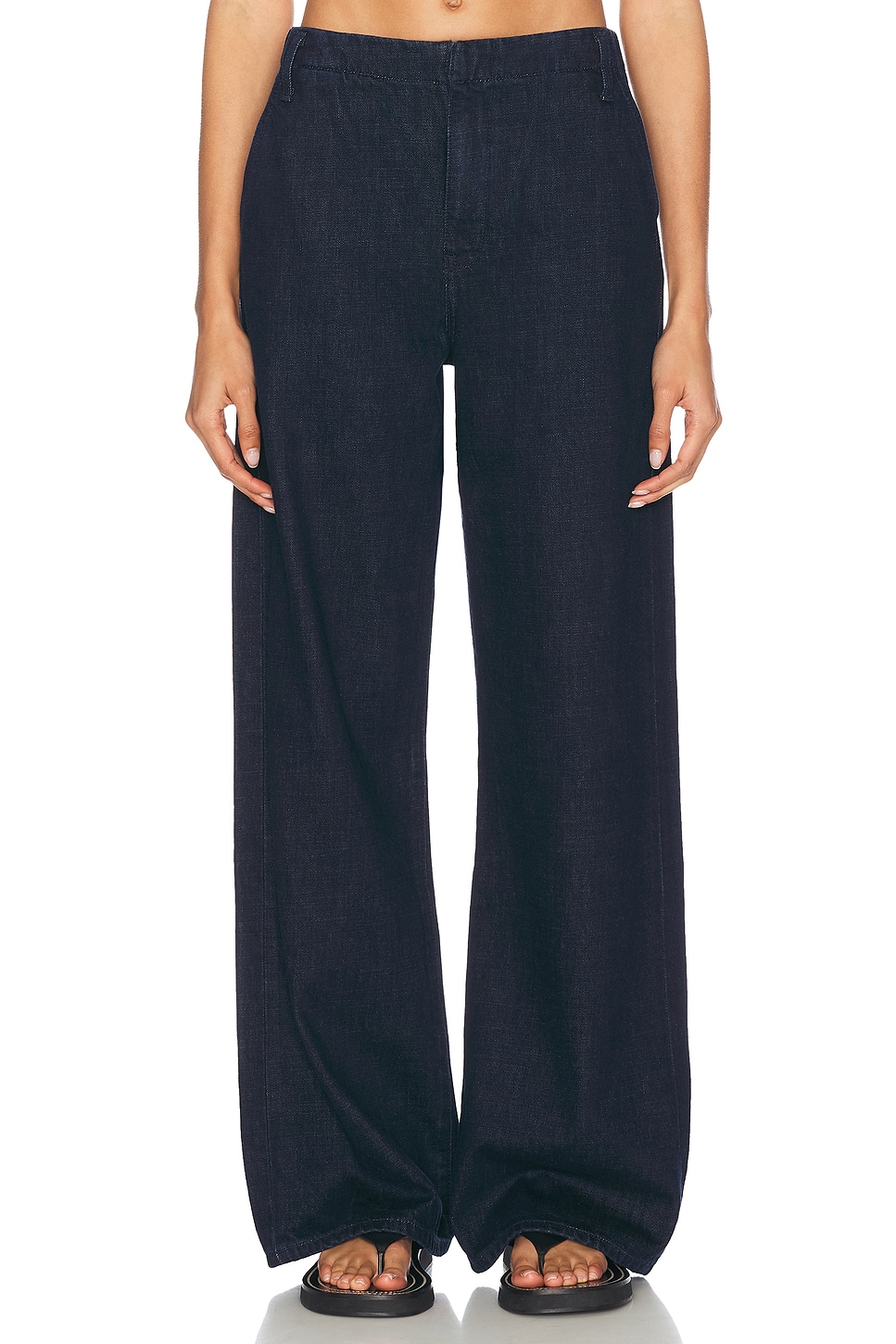 Image 1 of RE/DONE Trouser Wide Leg in Cross Hatch Rinse