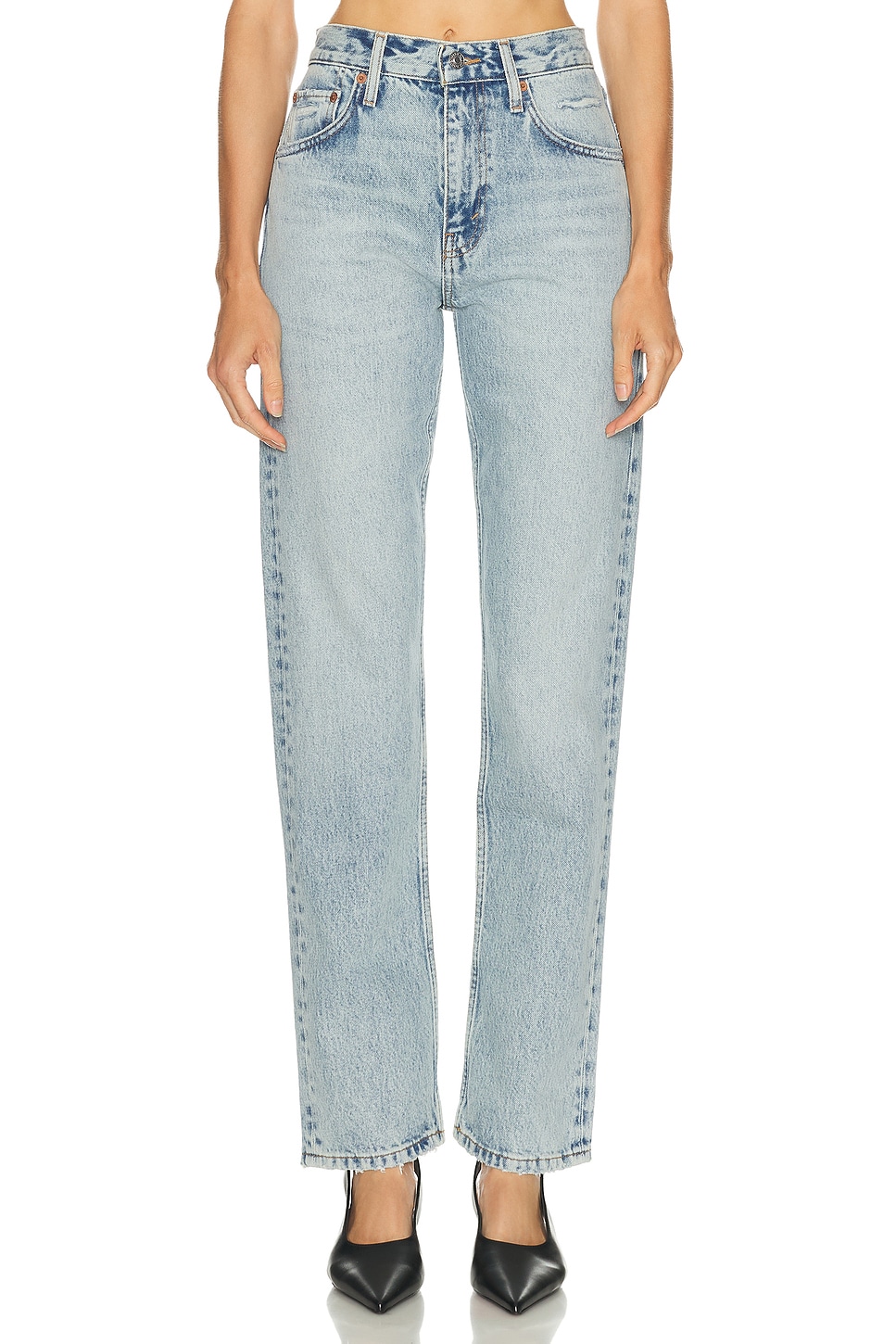 Image 1 of RE/DONE Blondie Straight Jeans in Ripped Tide