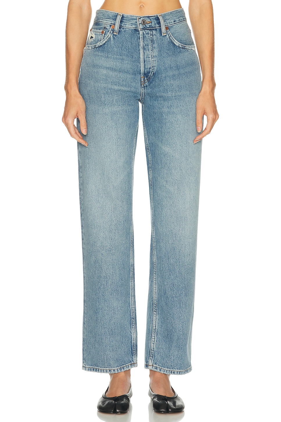 Image 1 of RE/DONE 90s Wide Leg Jeans in Worn Blue