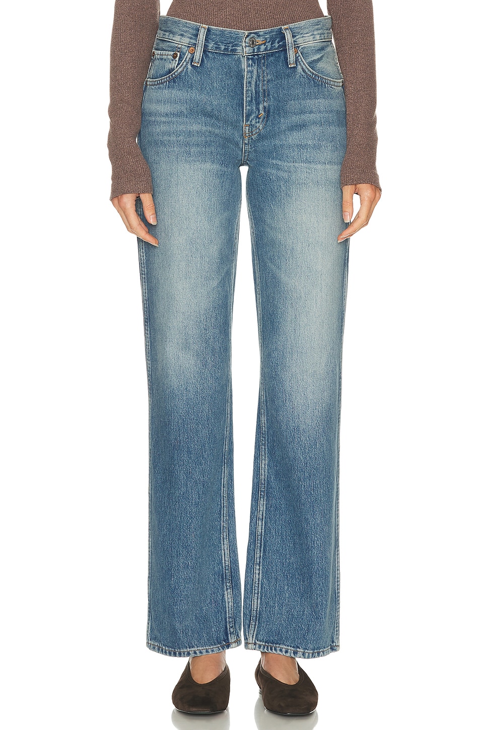 Image 1 of RE/DONE 90s Mid Rise Loose Jeans in Medium Vain