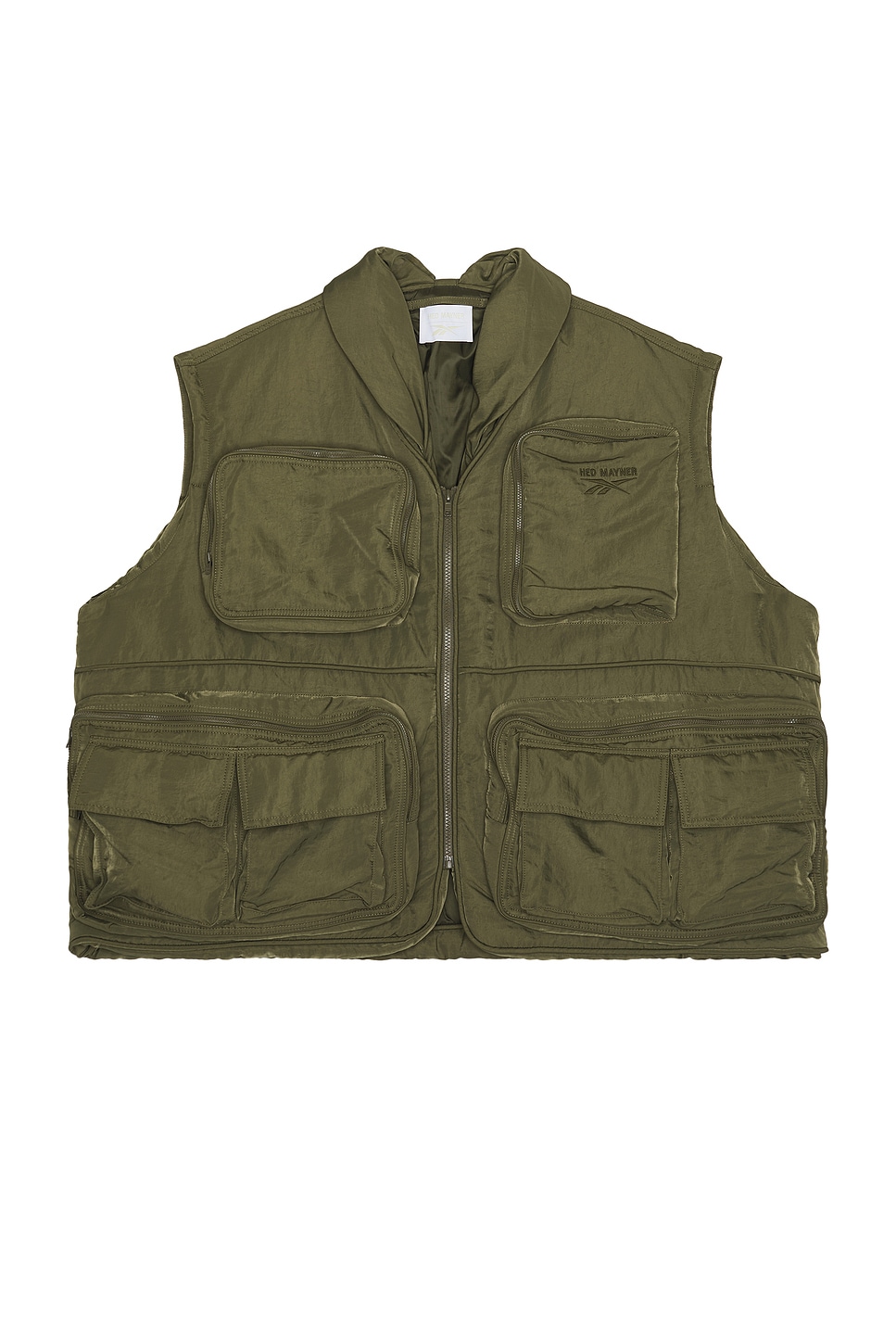 x Hed Mayner Pocketed Vest in Army