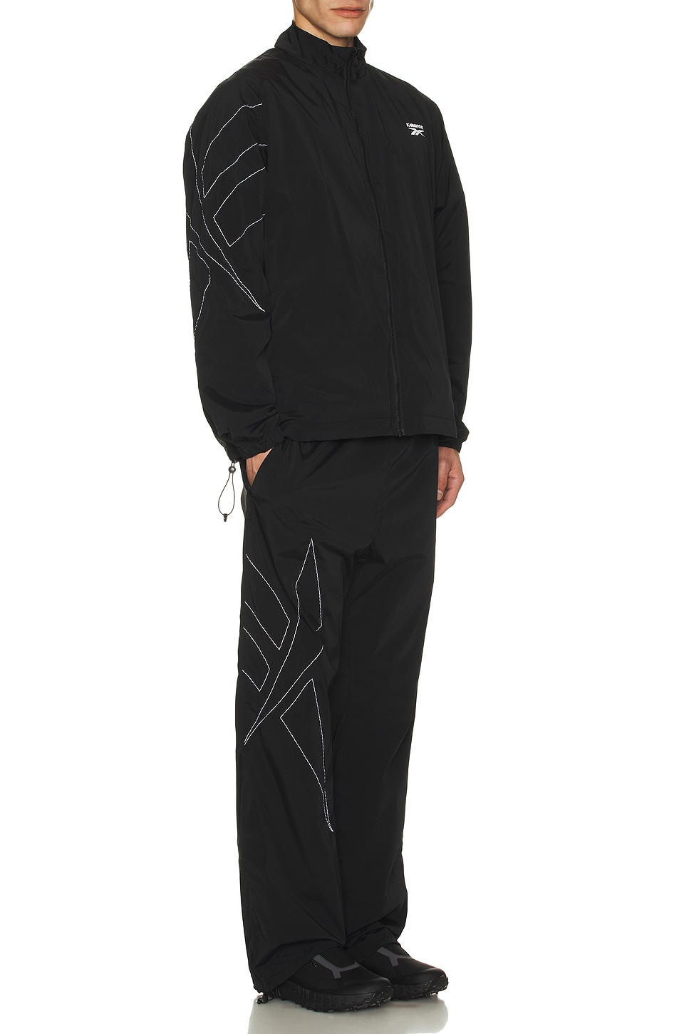 Image 1 of Reebok X Kanghyuk Stitched Logo Track Pants in Dark Grey