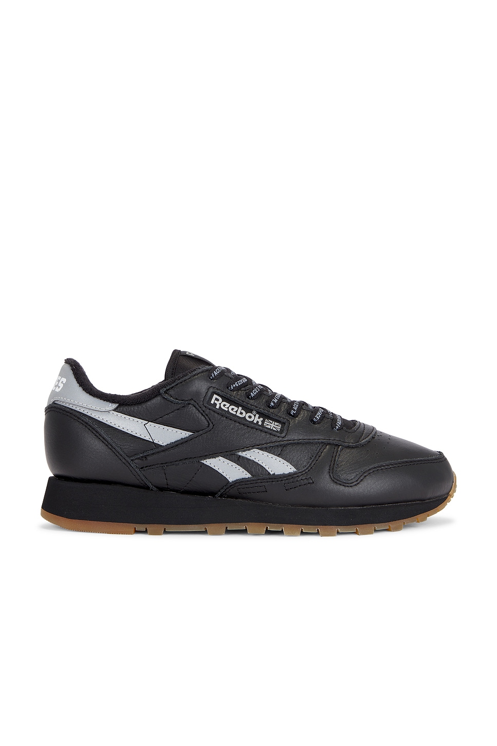 Image 1 of Reebok x Places + Faces Classic Leather Sneaker in Black, Silver, & White