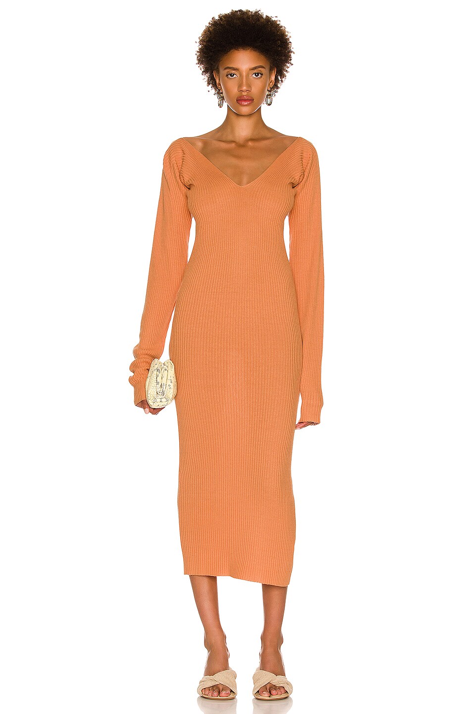 Image 1 of REMAIN Courtney Knit Dress in Coral Gold