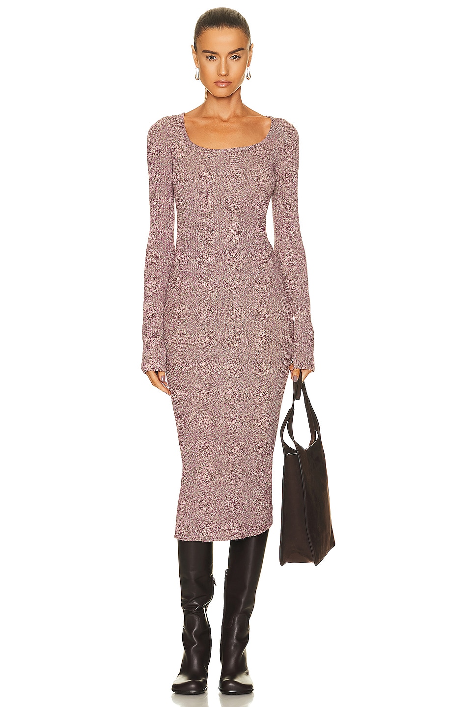 Image 1 of REMAIN Oda Knit Dress in Grape Kiss Combination
