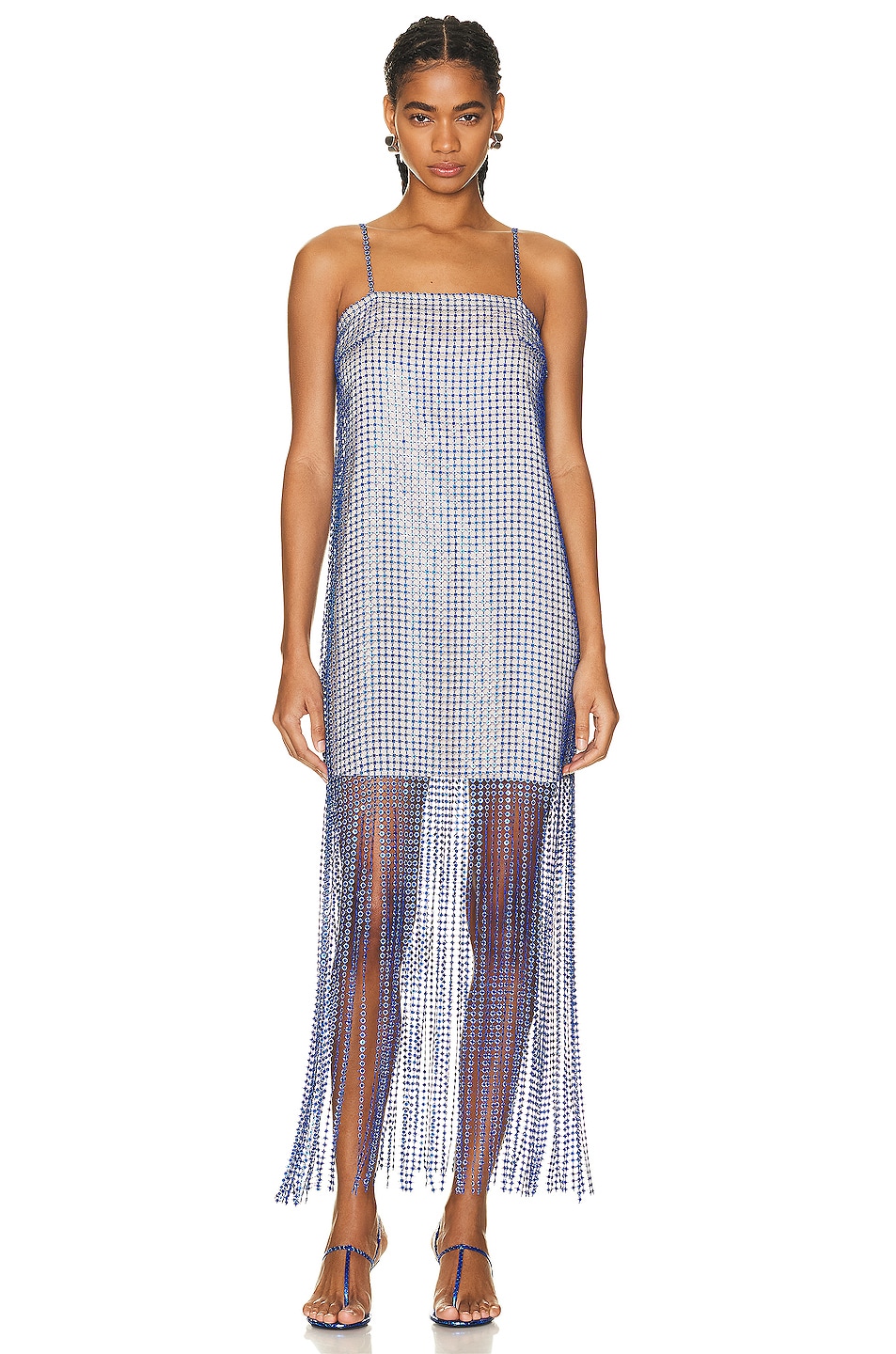 Image 1 of REMAIN Sequin Lace Fringe Dress in Surf The Web