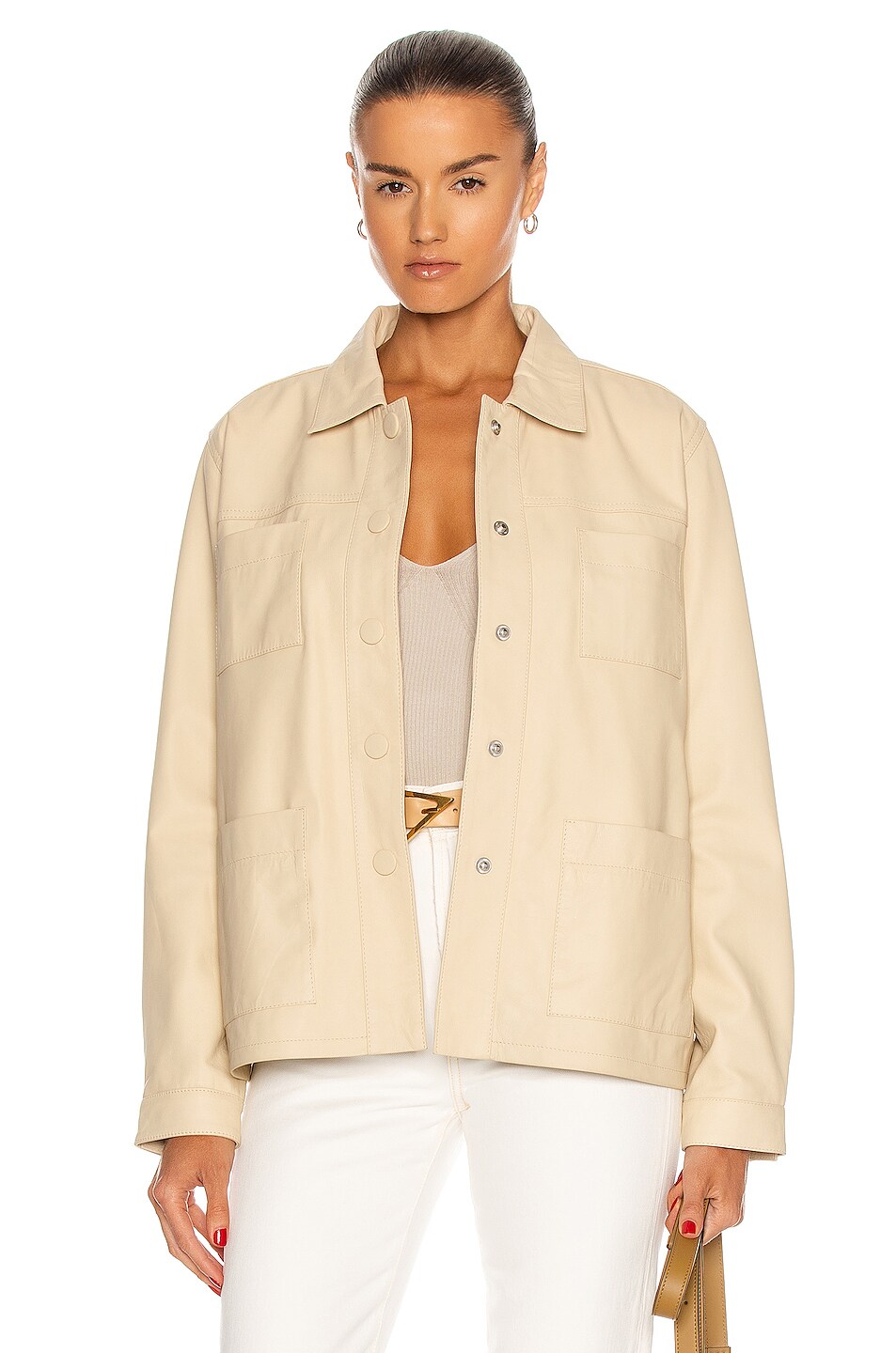Image 1 of REMAIN Cindy Leather Jacket in Angora