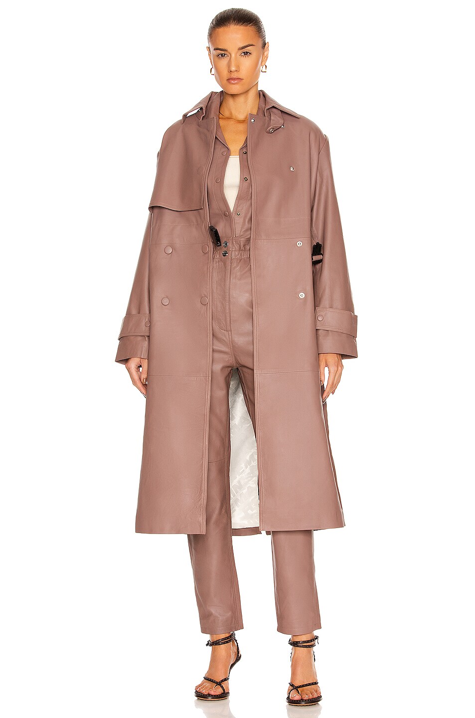 Image 1 of REMAIN Piretta Leather Trench Coat in Fawn