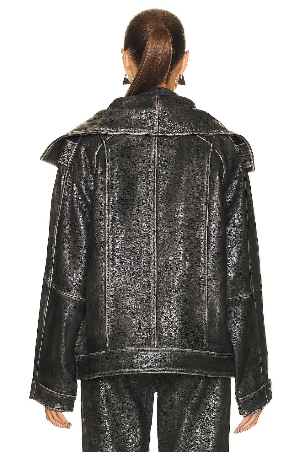 Tessa Washed Leather Jacket Black - Jakett main image 0