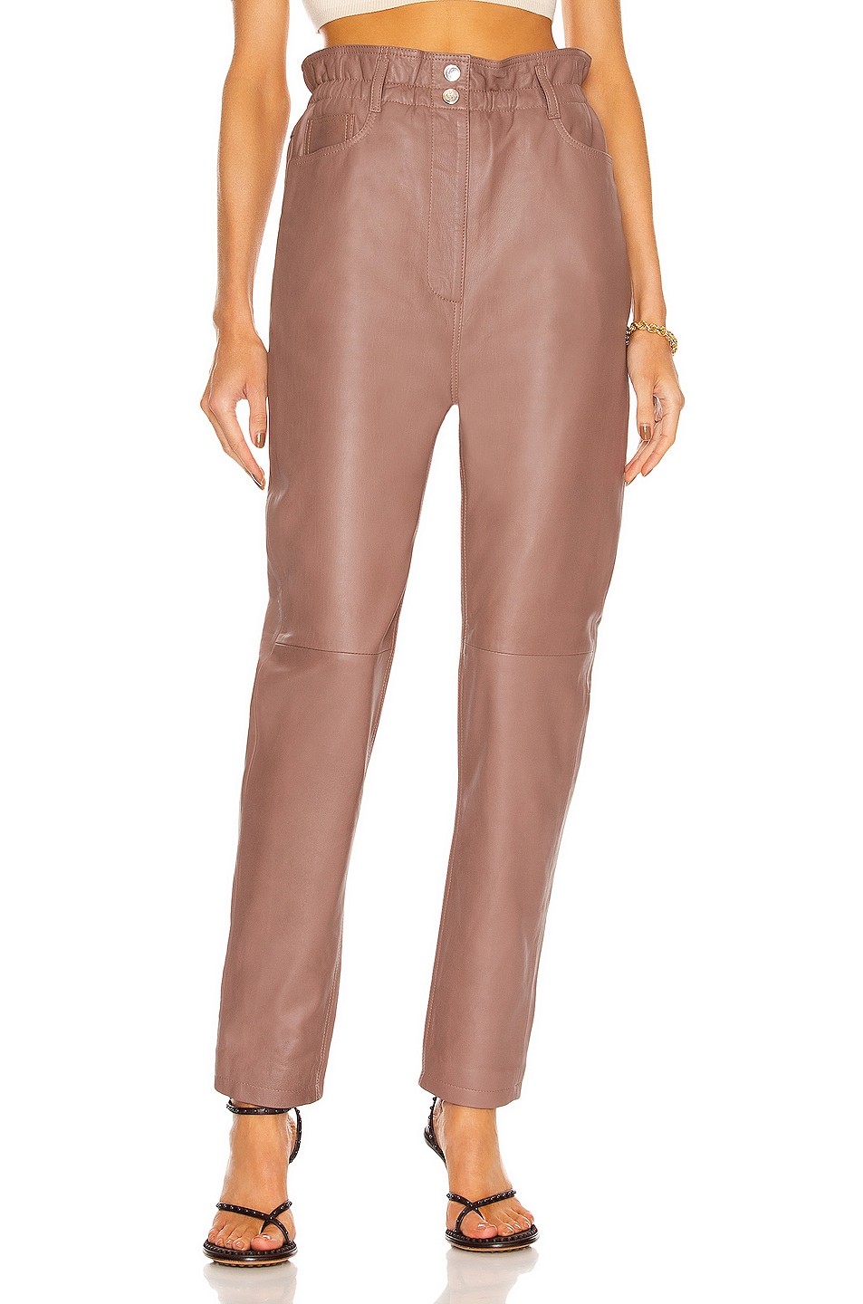 Image 1 of REMAIN Gracele Leather Pants in Fawn