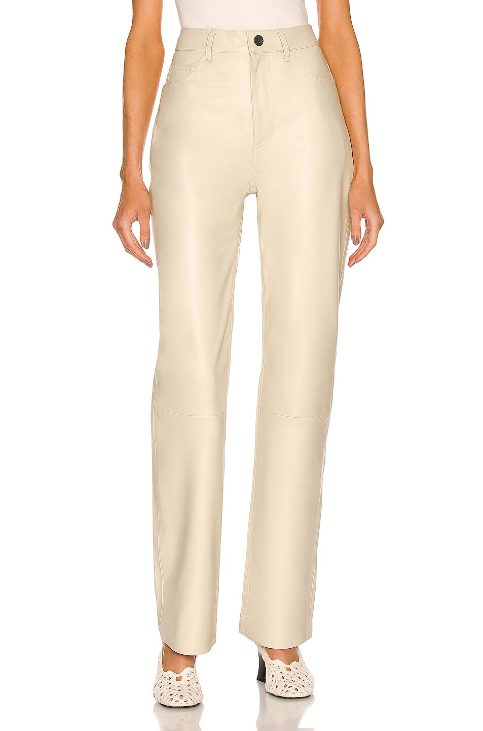 Image 1 of REMAIN Lynn Leather Pant in Putty Beige