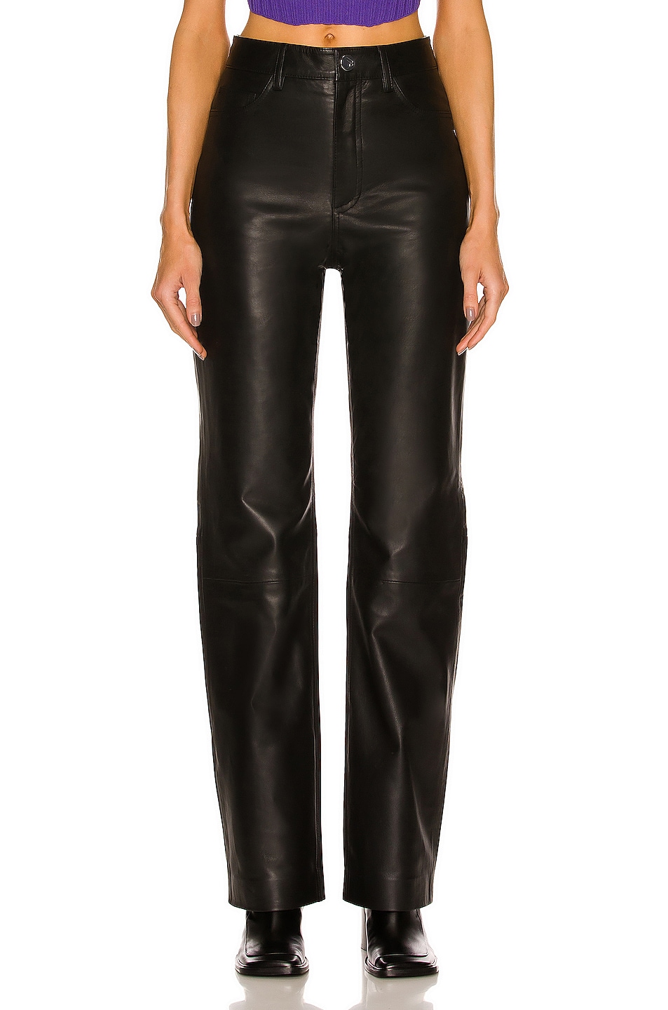 Image 1 of REMAIN Lynn Leather Pant in Black