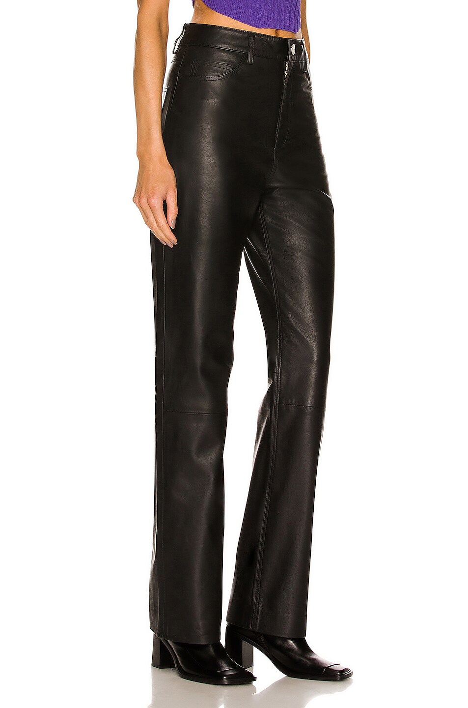 REMAIN Lynn Leather Pant in Black | FWRD