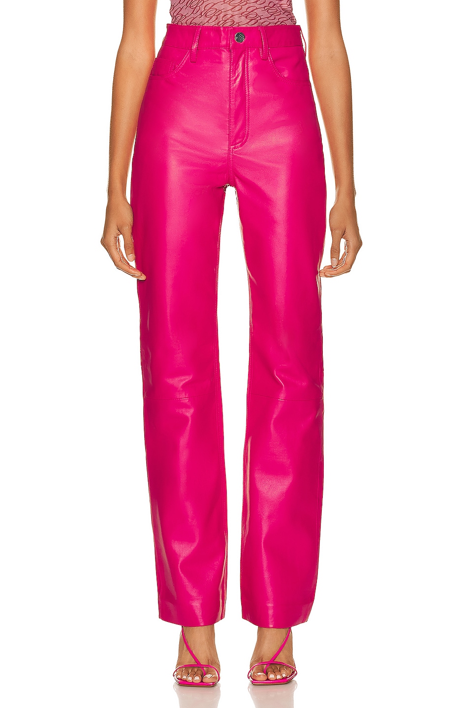 Image 1 of REMAIN Lynn Leather Pant in Magenta