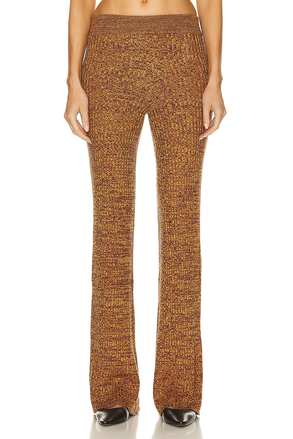 Ribbed Staight Pants in Mustard